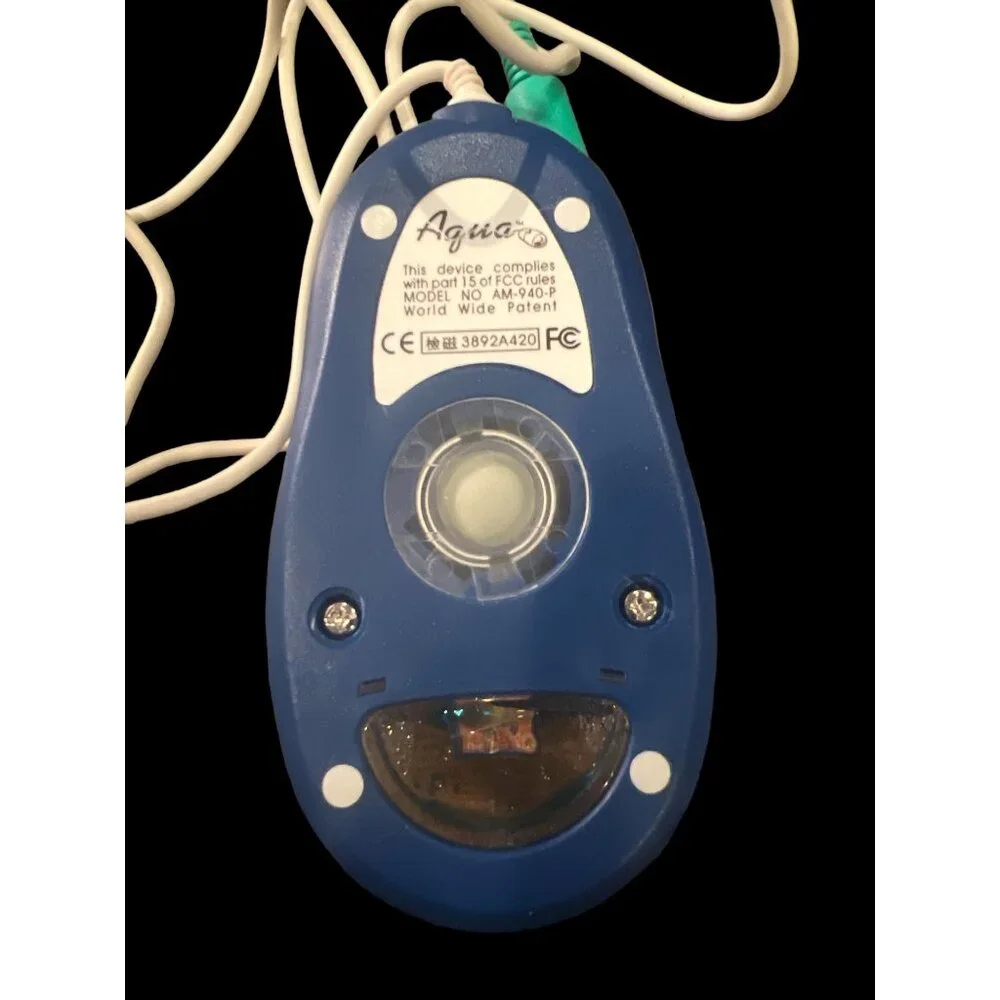 Rare Vintage AQUA Water Ball Mouse PS2 Digital Investor FISERV *UNTESTED‎